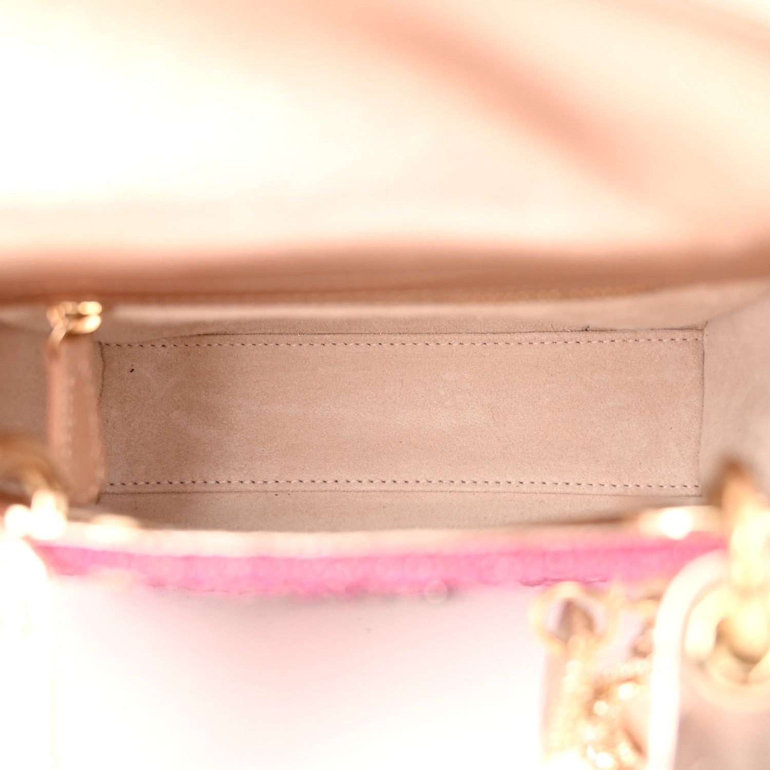 Christian Dior Metallic Calfskin Satin Celestial Bead Embroidery Cannage Mini Lady Dior Rose Des Vents 5 of 10