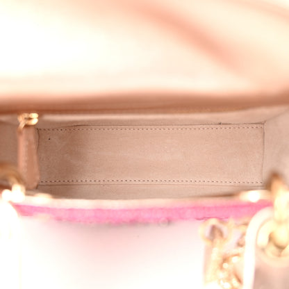 Christian Dior Metallic Calfskin Satin Celestial Bead Embroidery Cannage Mini Lady Dior Rose Des Vents 5 of 10