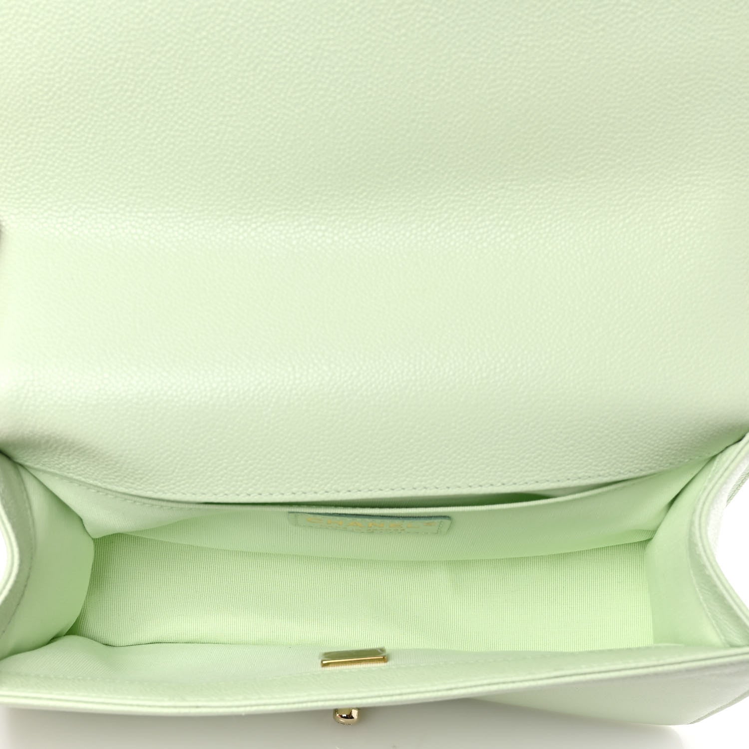 Chanel Caviar Chevron Quilted Medium Boy Flap Light Green 5 of 9