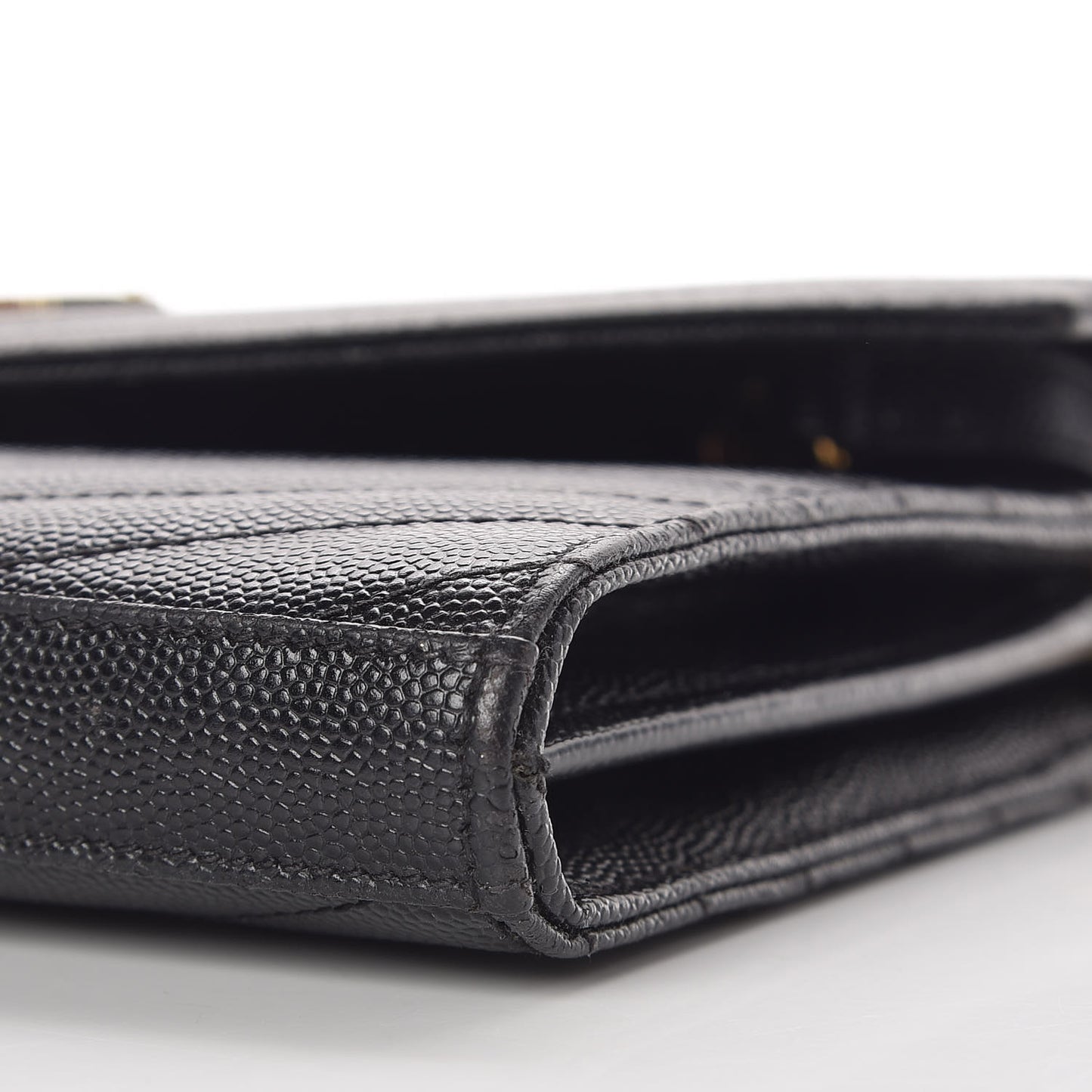 Grain De Poudre Matelasse Chevron Monogram Chain Wallet Black