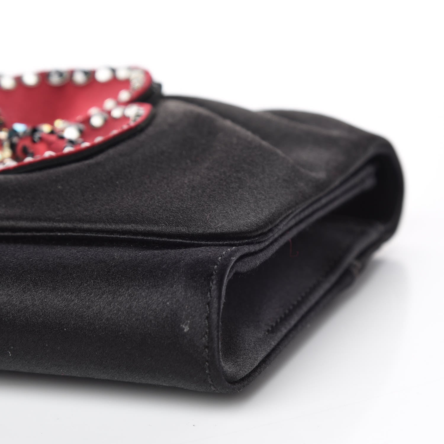 Christian Louboutin Satin Strass Alice Clutch Black 9 of 9
