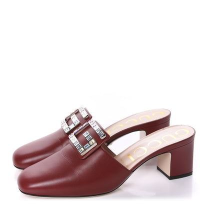 Gucci Malaga Kid Crystal Square G Madelyn Mules 40.5 Romantic Cerise 3 of 12
