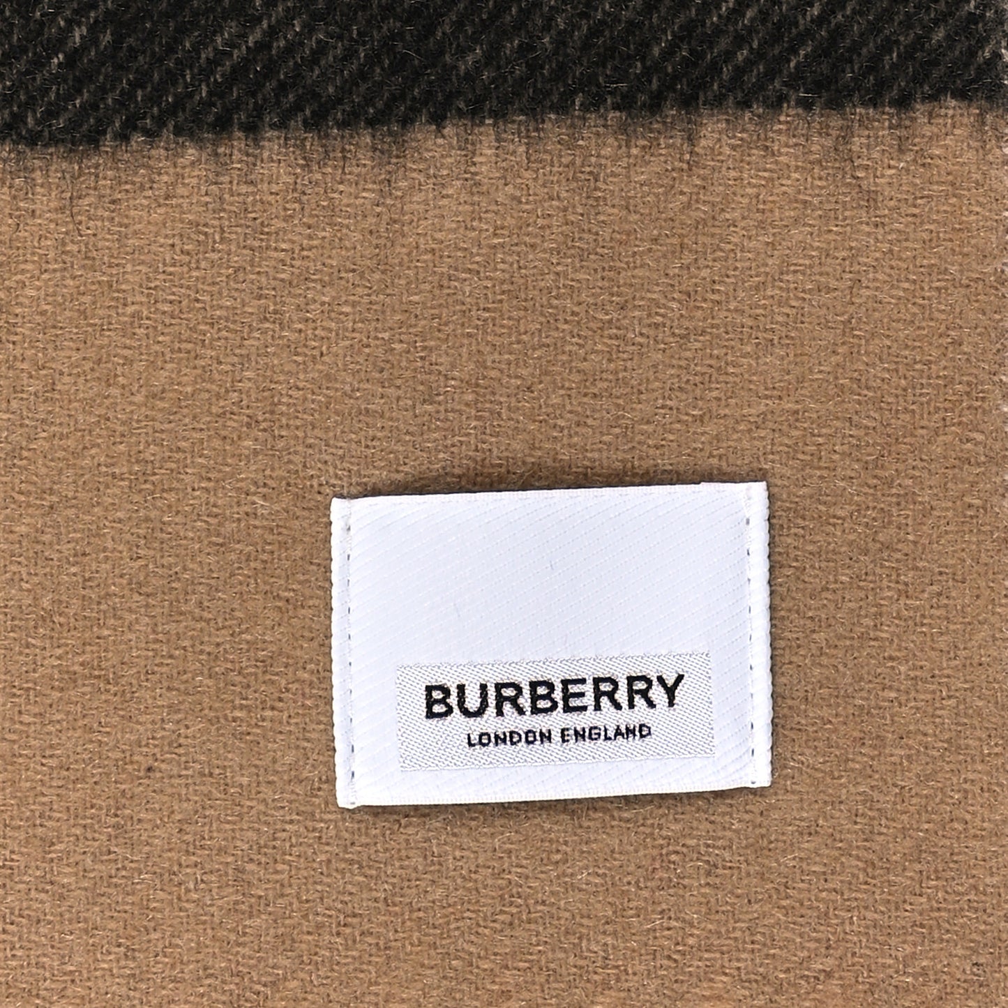 Cashmere Half Mega Check Monogram TB Reversible Fringe Scarf Alabaster