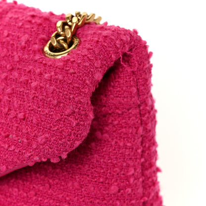 Saint Laurent Boucle Tweed Quilted Toy Loulou Puffer Monogram Chain Satchel Magenta 12 of 13