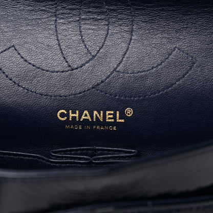 Chanel Crackled Patent Calfskin Puzzle 2.55 Reissue 225 Flap Black 7 of 13