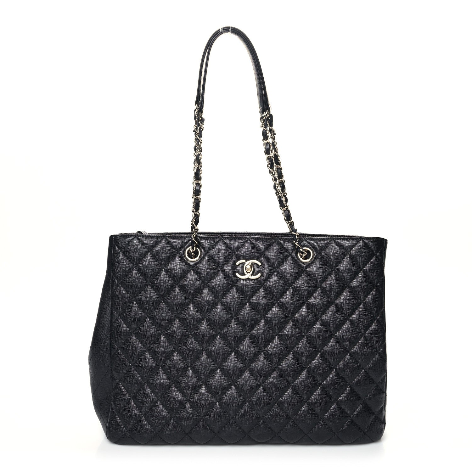 Chanel Caviar Quilted Large CC Shopping Tote Navy 1 of 10