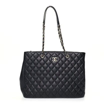 Chanel Caviar Quilted Large CC Shopping Tote Navy 1 of 10