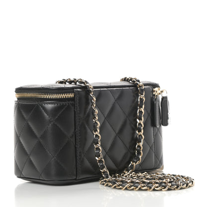 Chanel Lambskin Quilted Small Vanity Case With Chain Black 3 of 11