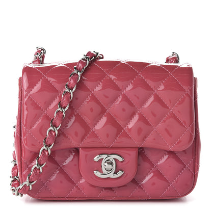 Chanel Patent Quilted Mini Square Flap Pink 1 of 19