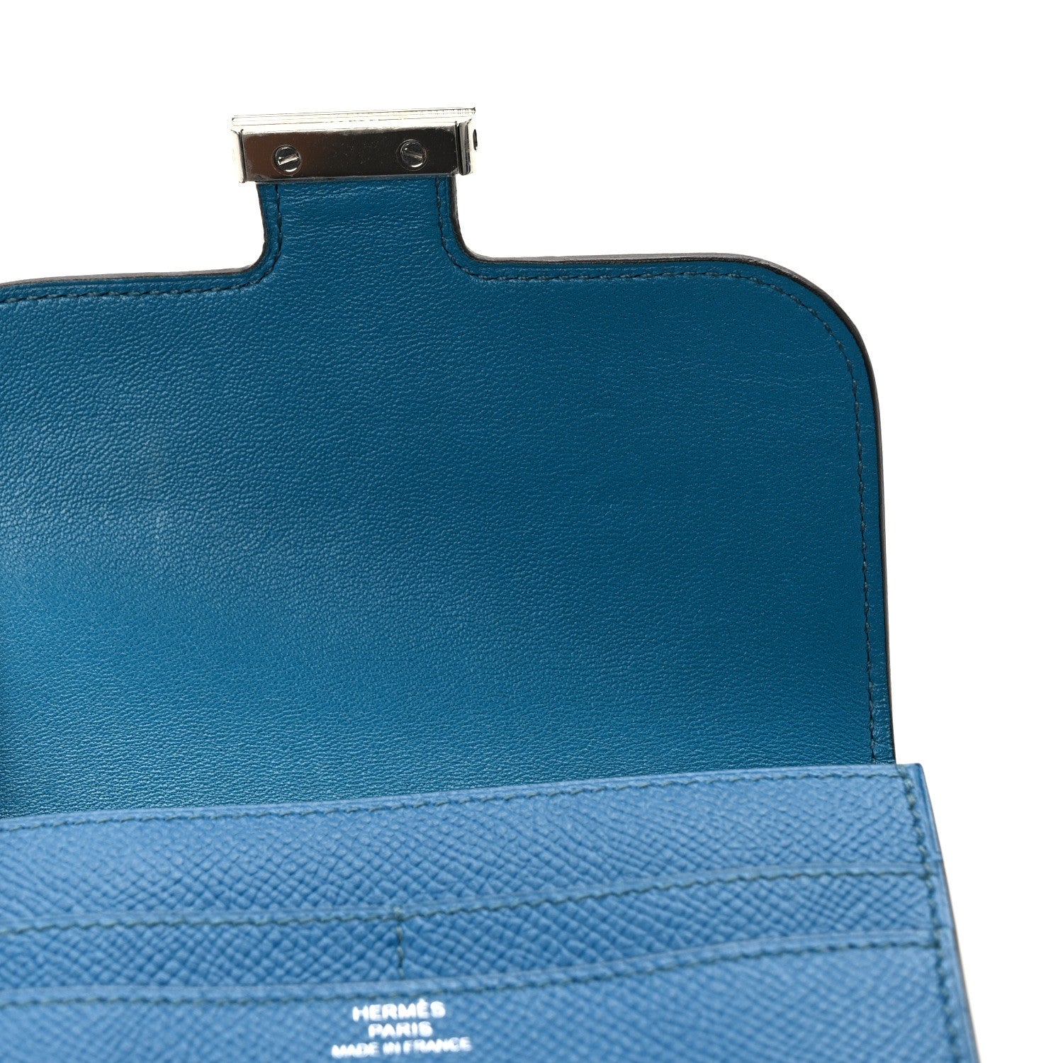 Hermes Epsom Constance Compact Passant Wallet Bleu Izmir 9 of 9