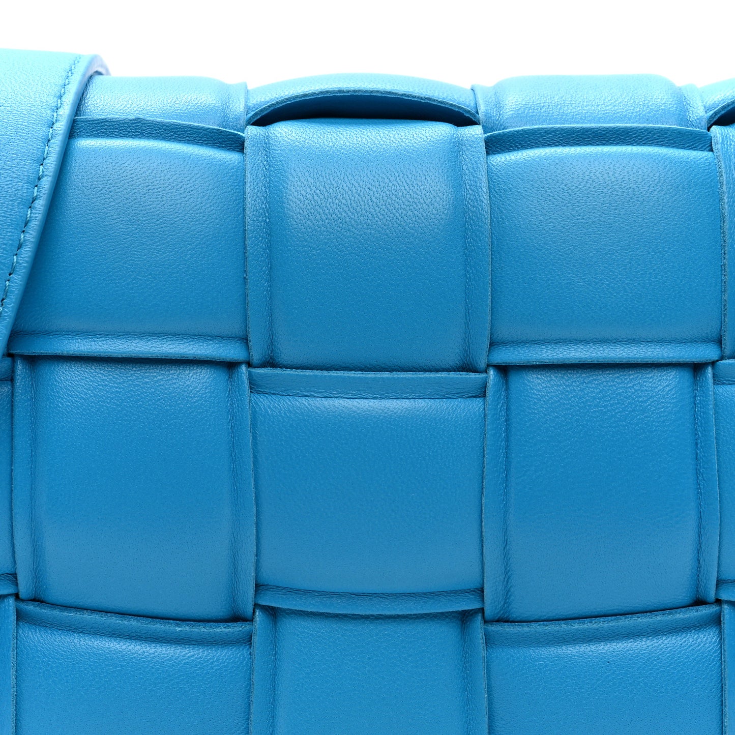 Nappa Maxi Intreccio Small Padded Cassette Crossbody Bag Pool