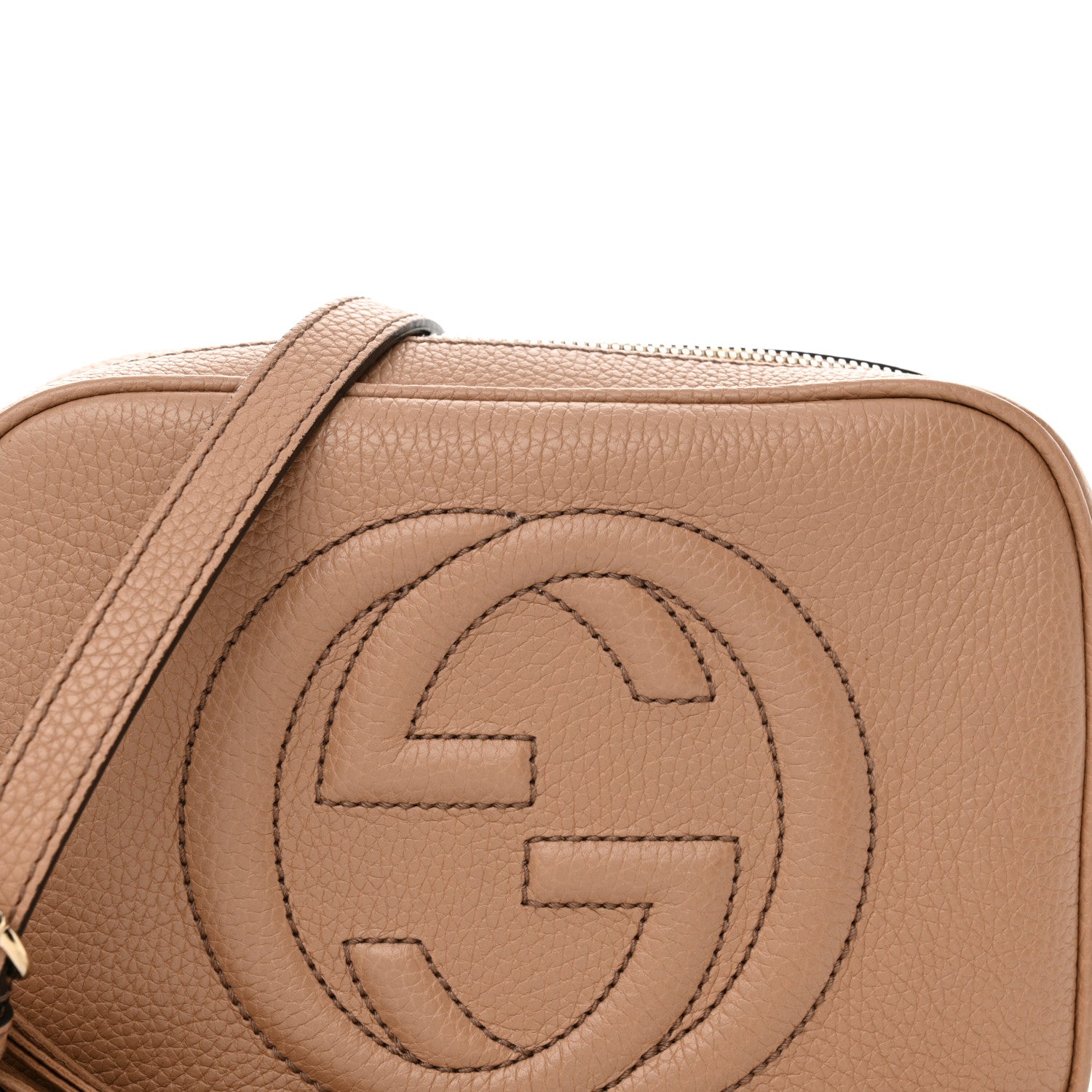 Gucci Pebbled Calfskin Small Soho Disco Bag Camelia 8 of 14