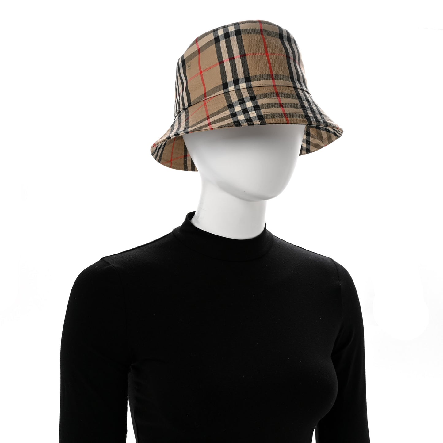 Technical Cotton Vintage Check Bucket Hat L Archive Beige