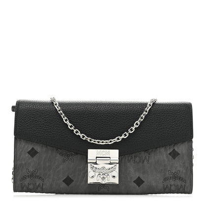 MCM Visetos Calfskin Large Patricia Wallet On Chain Black 1 of 13