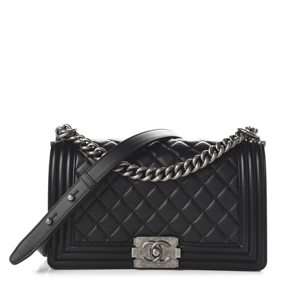Chanel Lambskin Quilted Medium Boy Flap Black 1 of 10