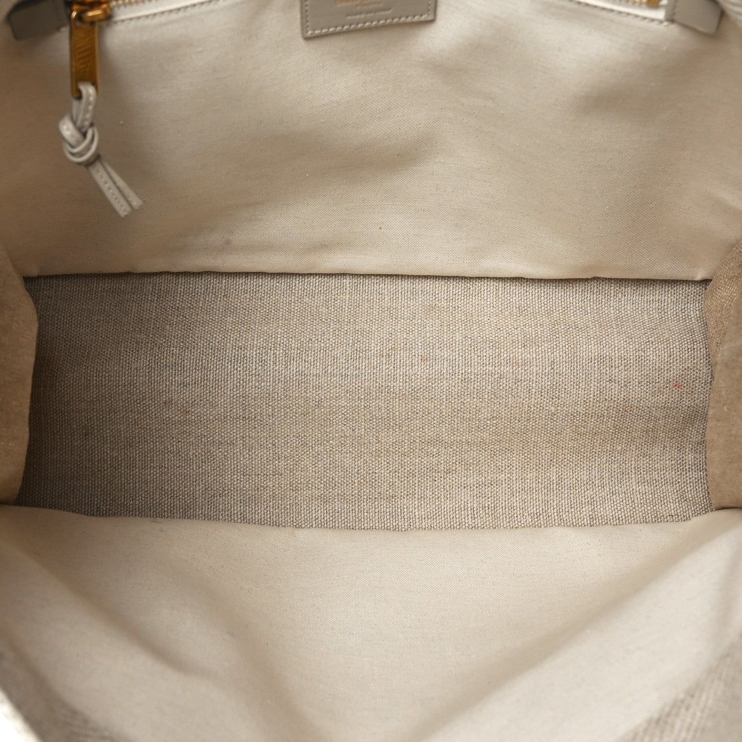 Saint Laurent Linen Calfskin Small Rive Gauche Tote Beige Sea Salt 5 of 10