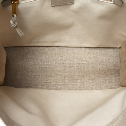 Saint Laurent Linen Calfskin Small Rive Gauche Tote Beige Sea Salt 5 of 10