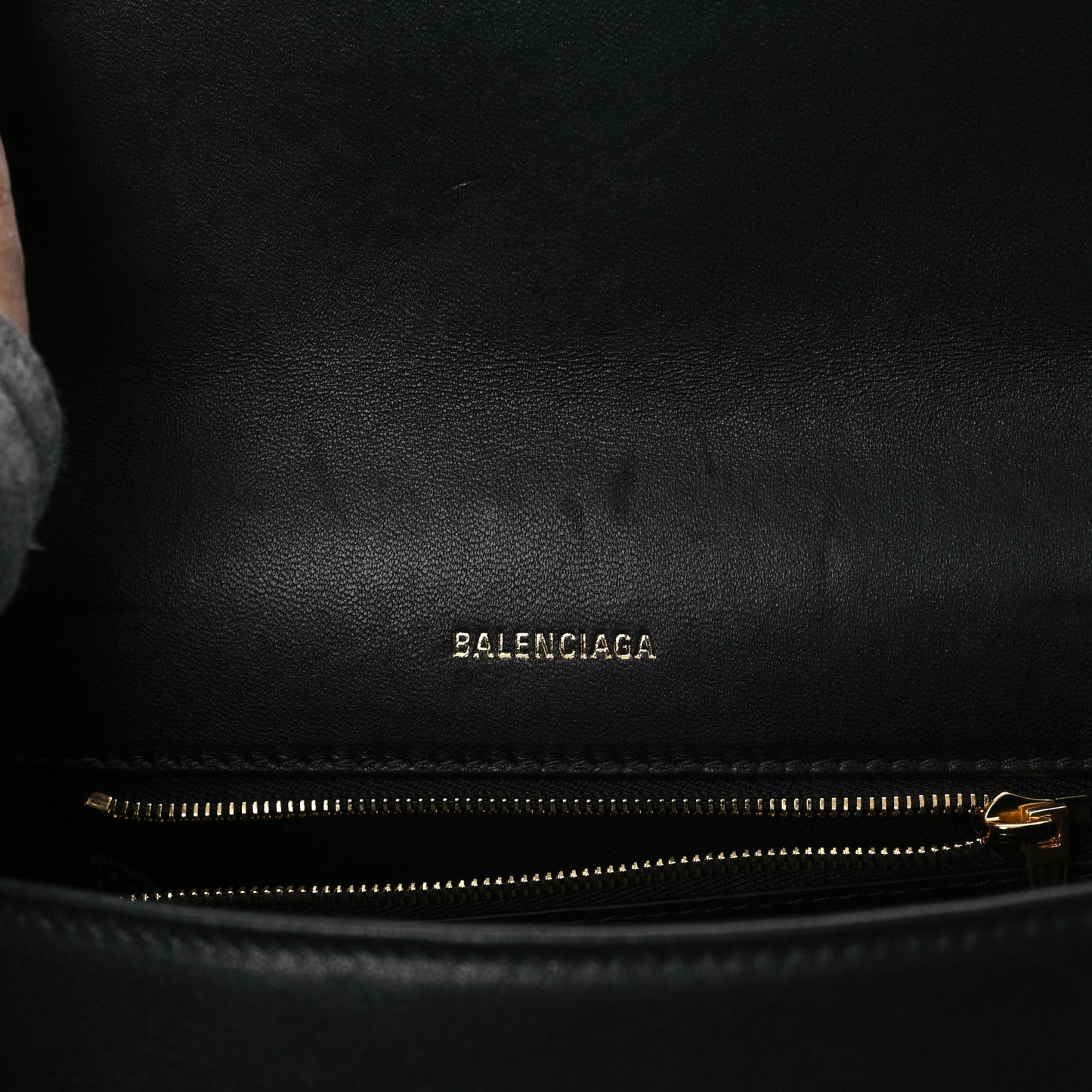 Nappa Calfskin Puffy Small Hourglass Top Handle Bag Black