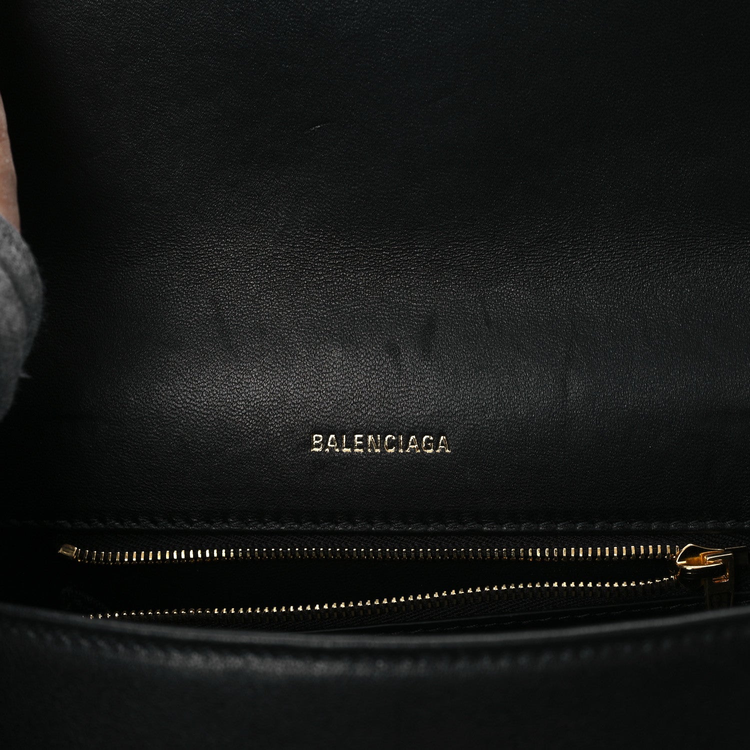 Balenciaga Nappa Calfskin Puffy Small Hourglass Top Handle Bag Black 6 of 11