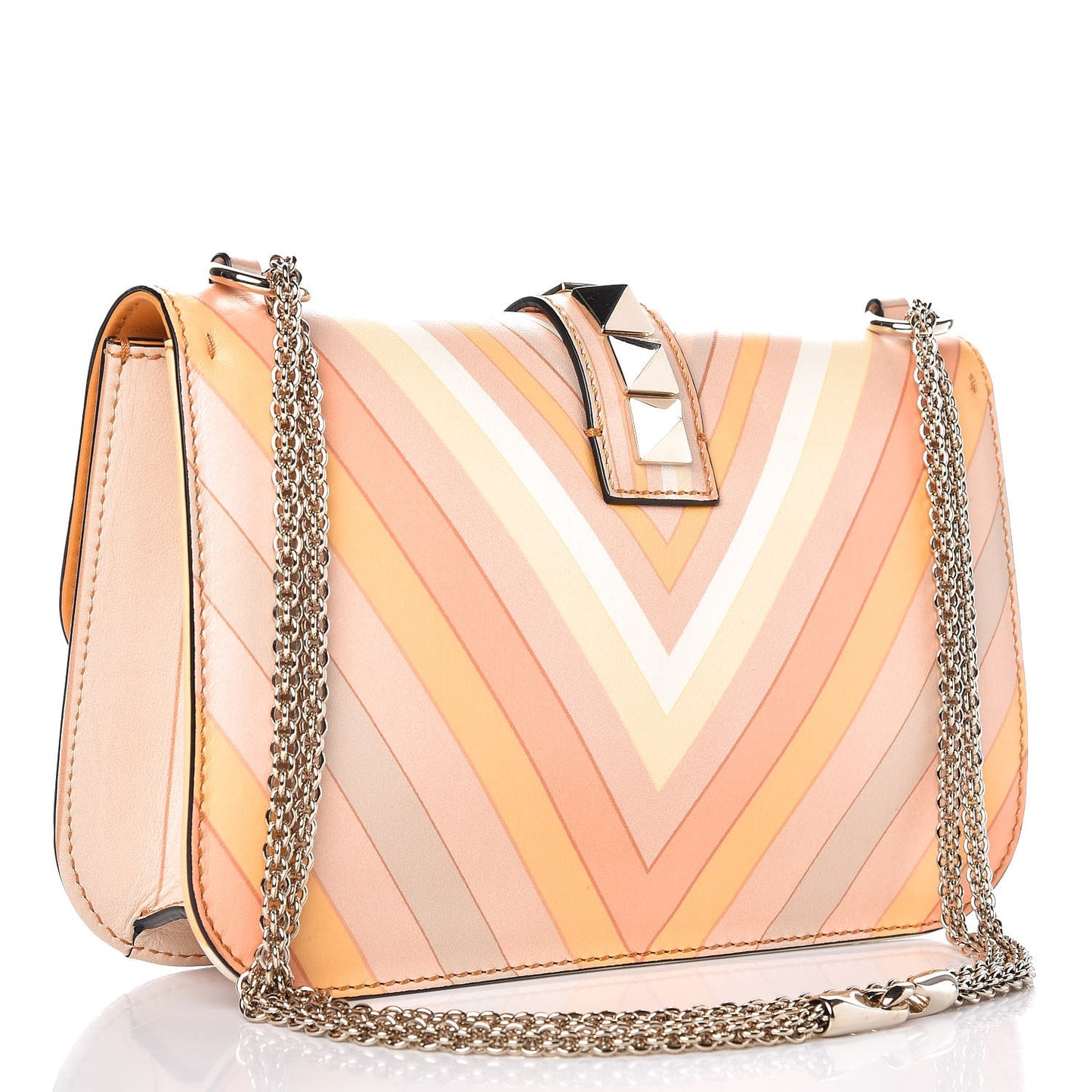 Vitello Native Couture 1975 Medium Glam Lock Rockstud Flap Mandarin Sorbet