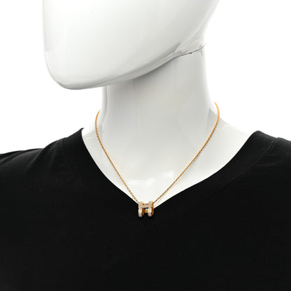 Hermes Lacquered Gold Pop H Pendant Necklace Marron Glace 2 of 5
