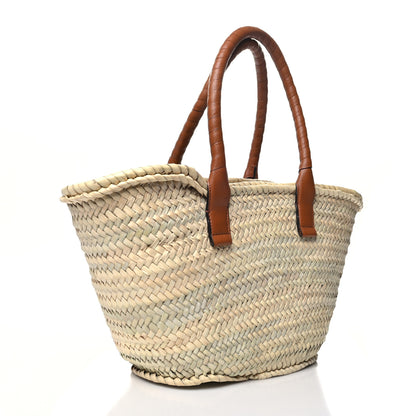Chloe Raffia Small Grain Calfskin Medium Marcie Basket Tan 3 of 12