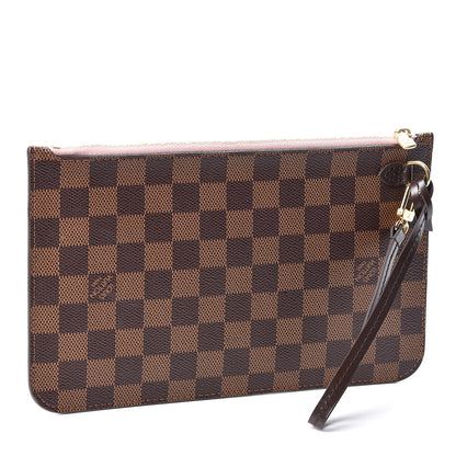 Louis Vuitton Damier Ebene Neverfull MM GM Pochette Rose Ballerine 2 of 9