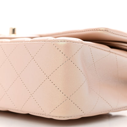 Chanel Iridescent Calfskin Quilted Medium Double Flap Beige 10 of 12