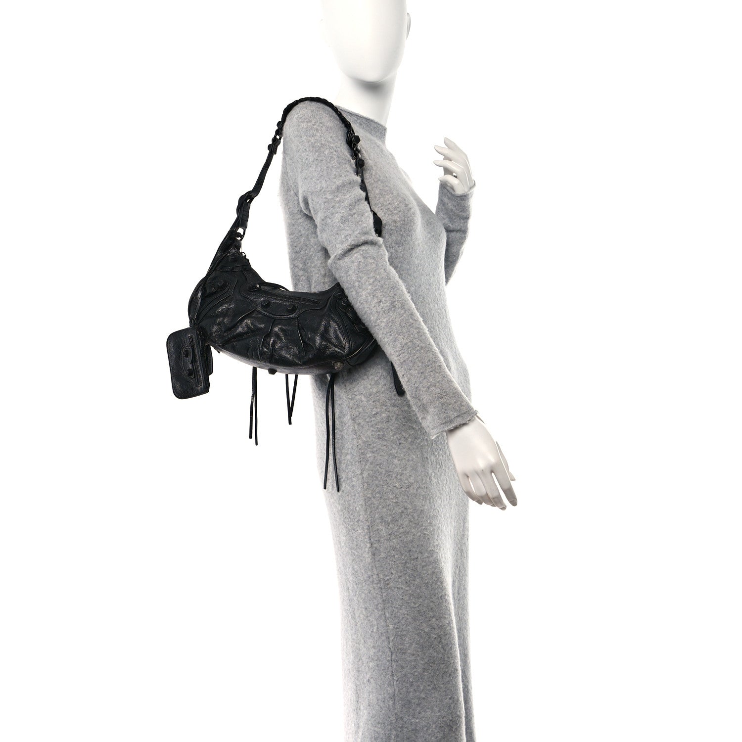 Balenciaga Agneau Arena Monochrome Small Le Cagole Shoulder Bag Black 2 of 11