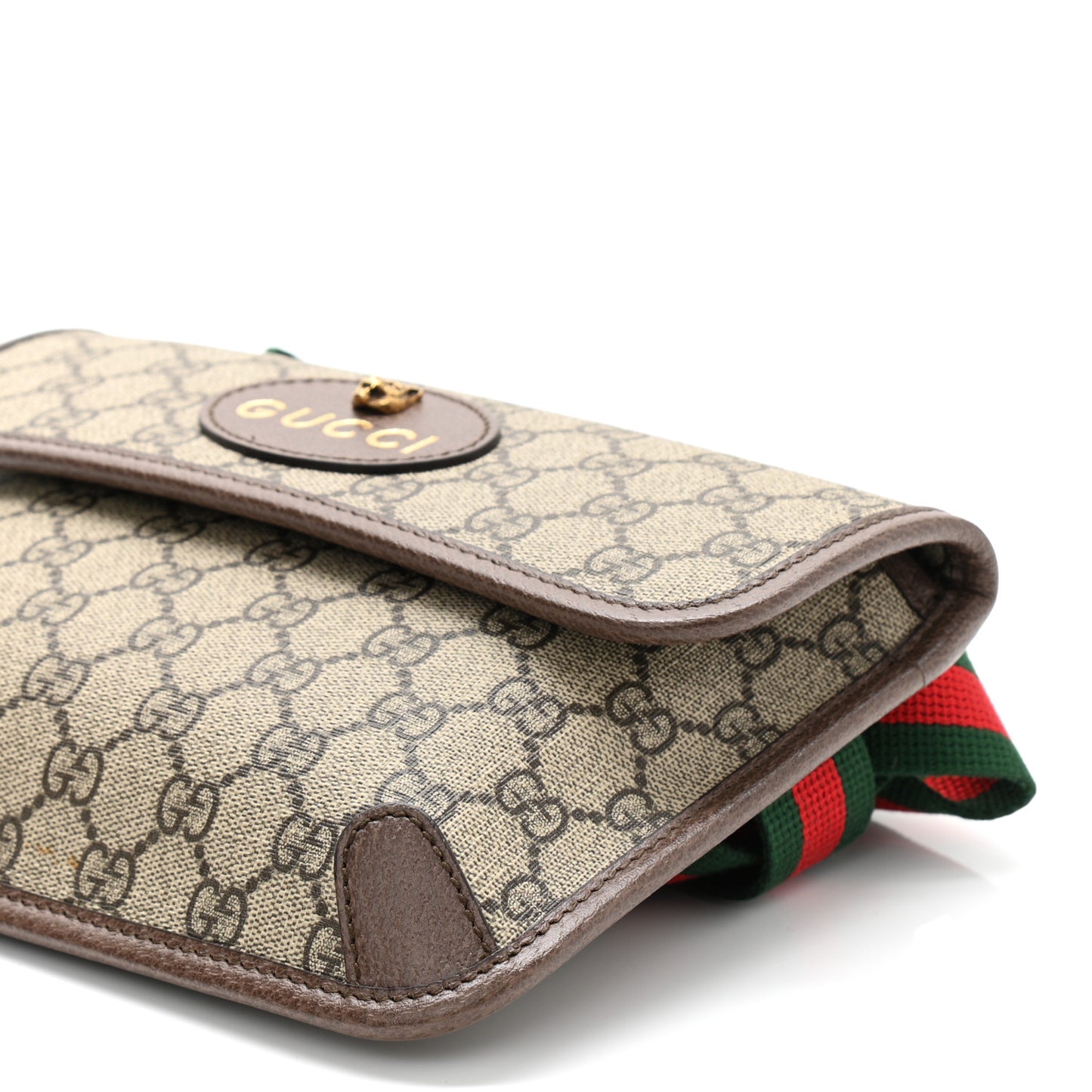 GG Supreme Monogram Neo Vintage Web Belt Bag Brown