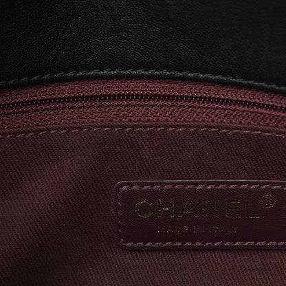 Chanel Wrinkled Lambskin Chevron Quilted Medium Surpique Flap Black 11 of 12