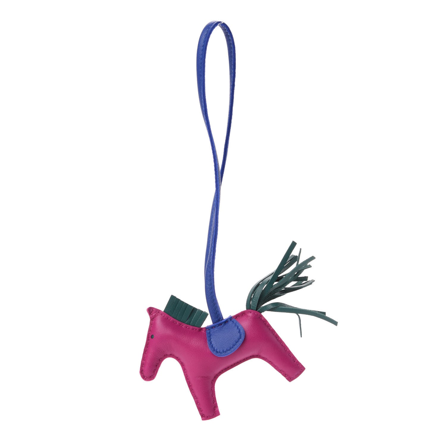 Hermes Milo Lambskin Grigri Rodeo Horse Bag Charm PM Rose Pourpre Bleu Electrique Malachite 1 of 3