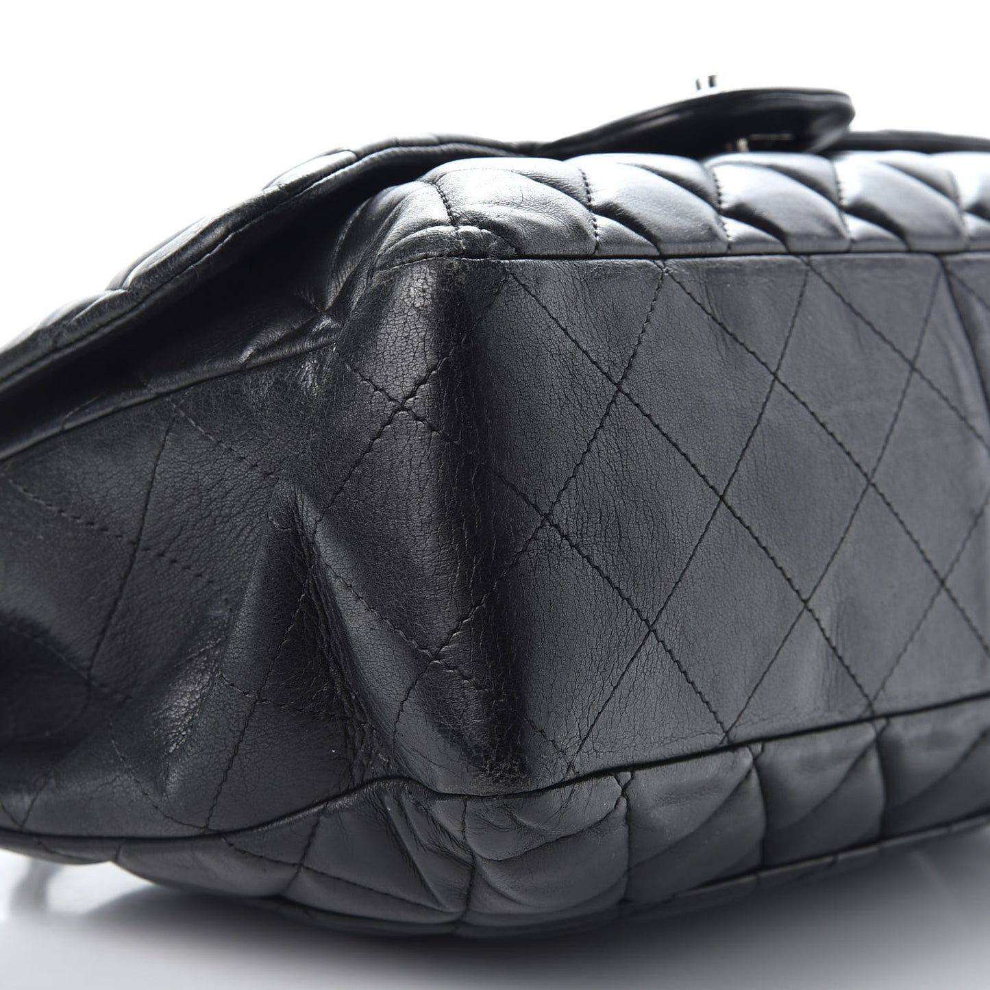 Lambskin Quilted Jumbo Single Flap Black