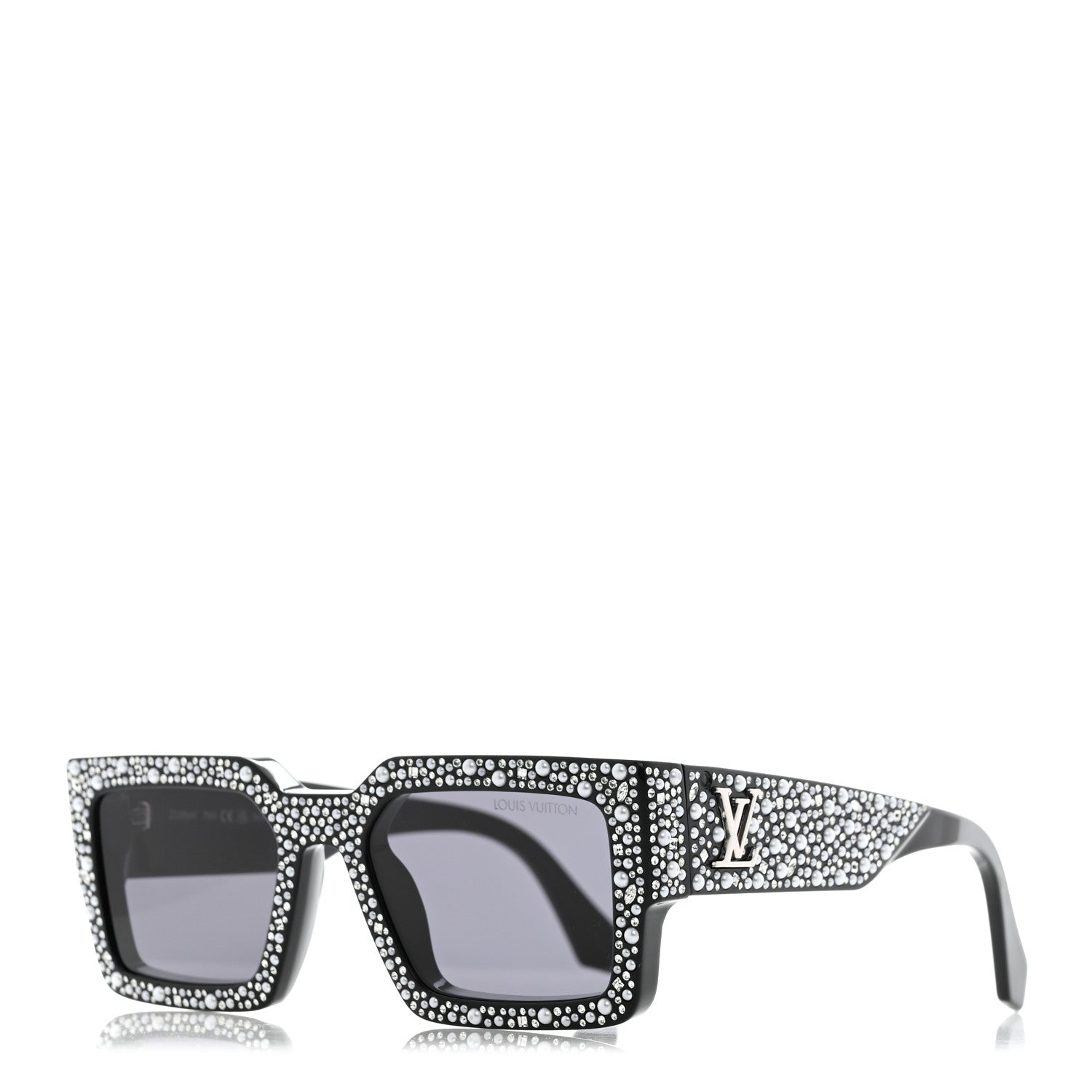 Louis Vuitton Acetate LV Clash Pearls & Strass Sunglasses Z2396W Black 1 of 8