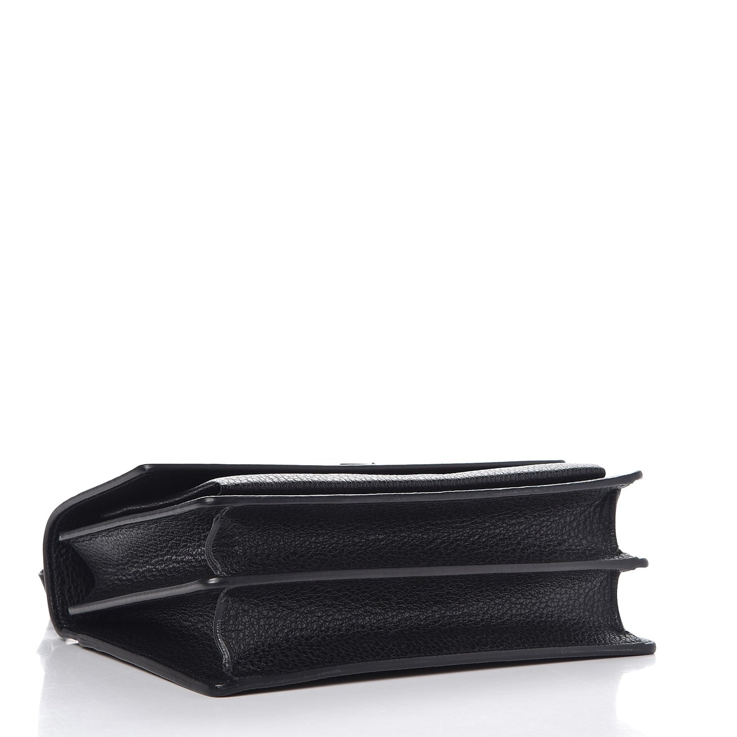 Grained Calfskin Medium Monogram Sunset Satchel Black