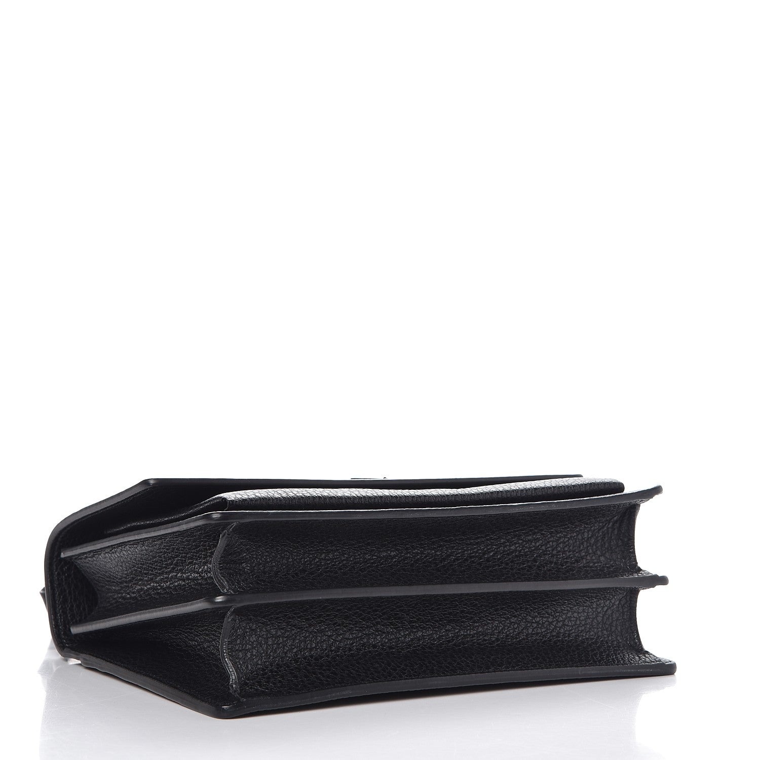 Saint Laurent Grained Calfskin Medium Monogram Sunset Satchel Black 4 of 6