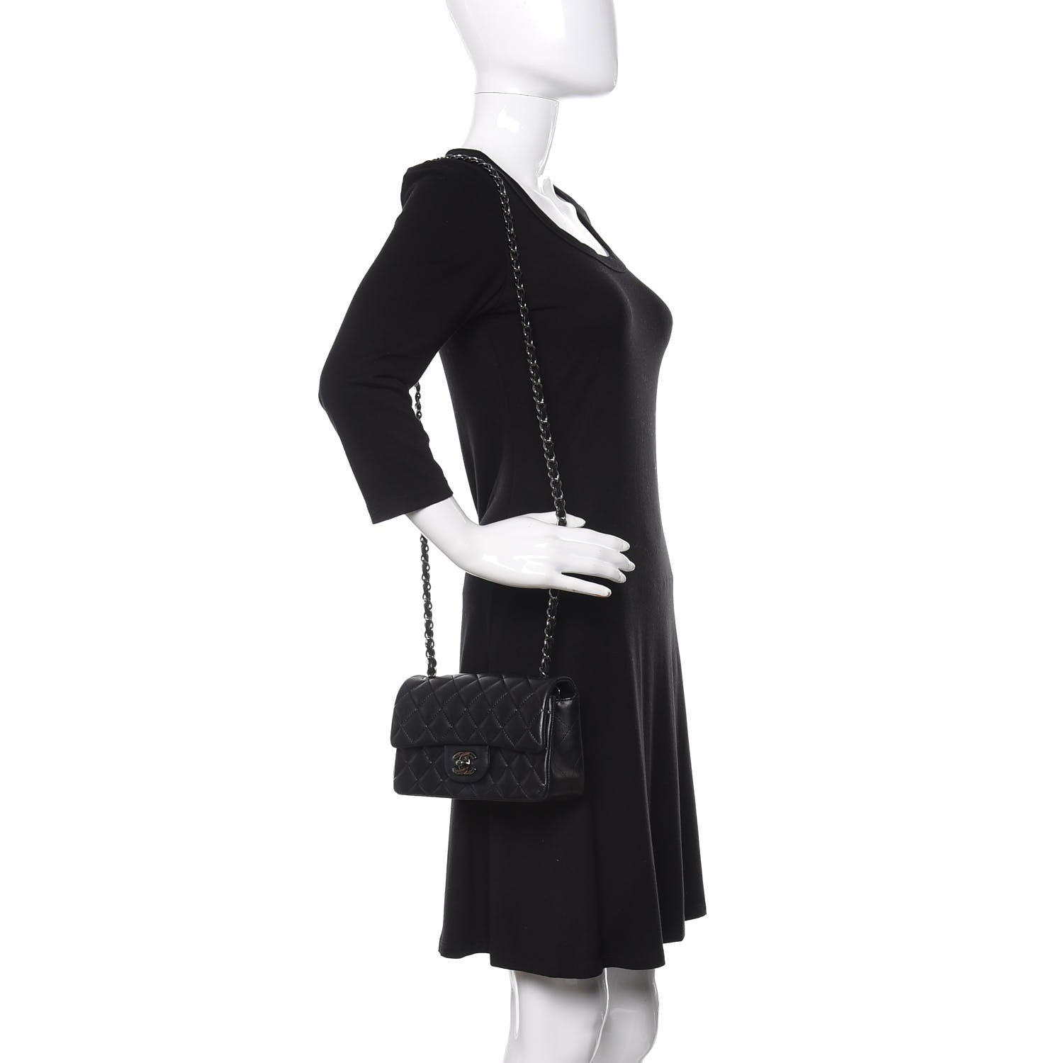 Chanel Lambskin Quilted Mini Rectangular Flap Black 2 of 11