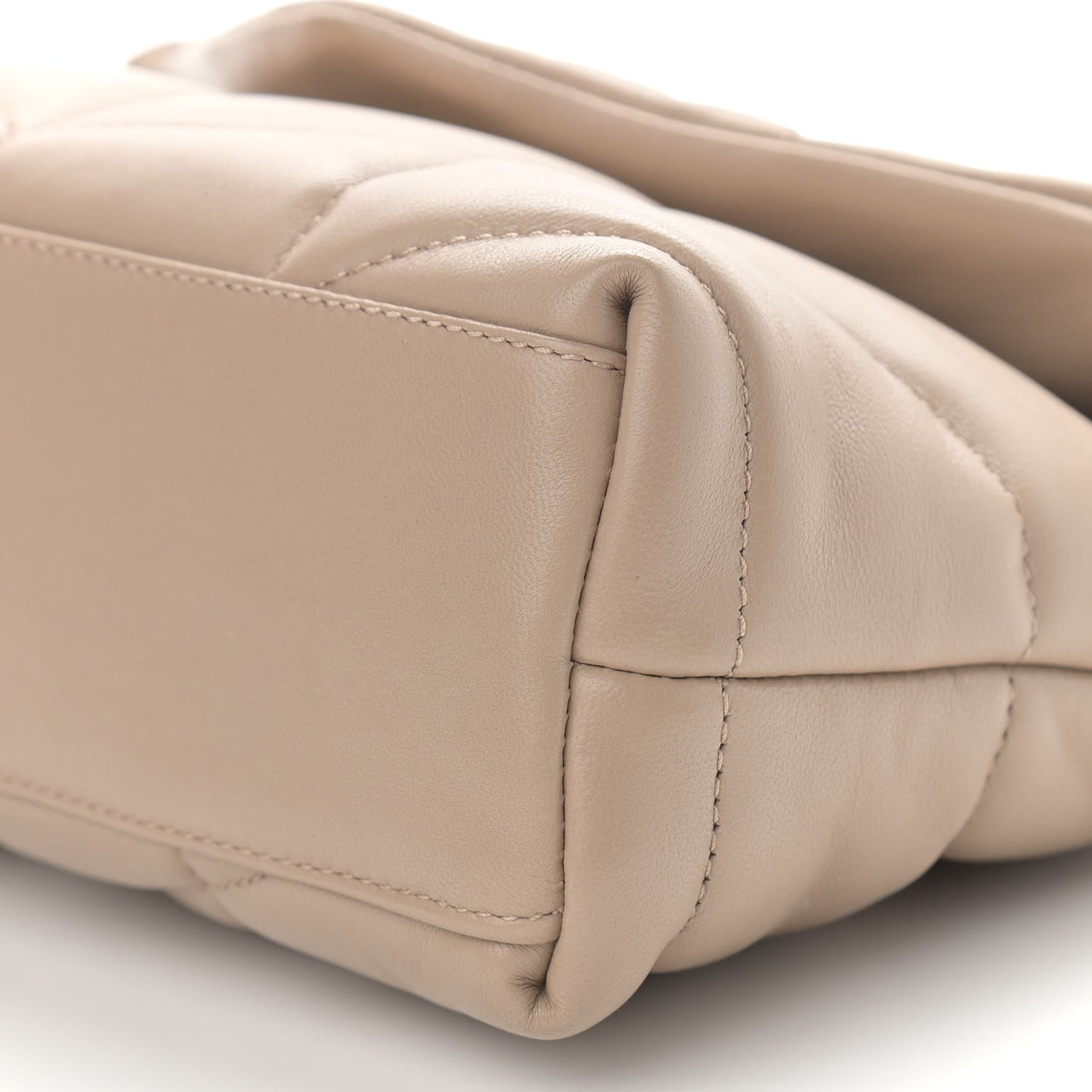 Lambskin Quilted Toy Loulou Puffer Monogram Chain Satchel Dark Beige