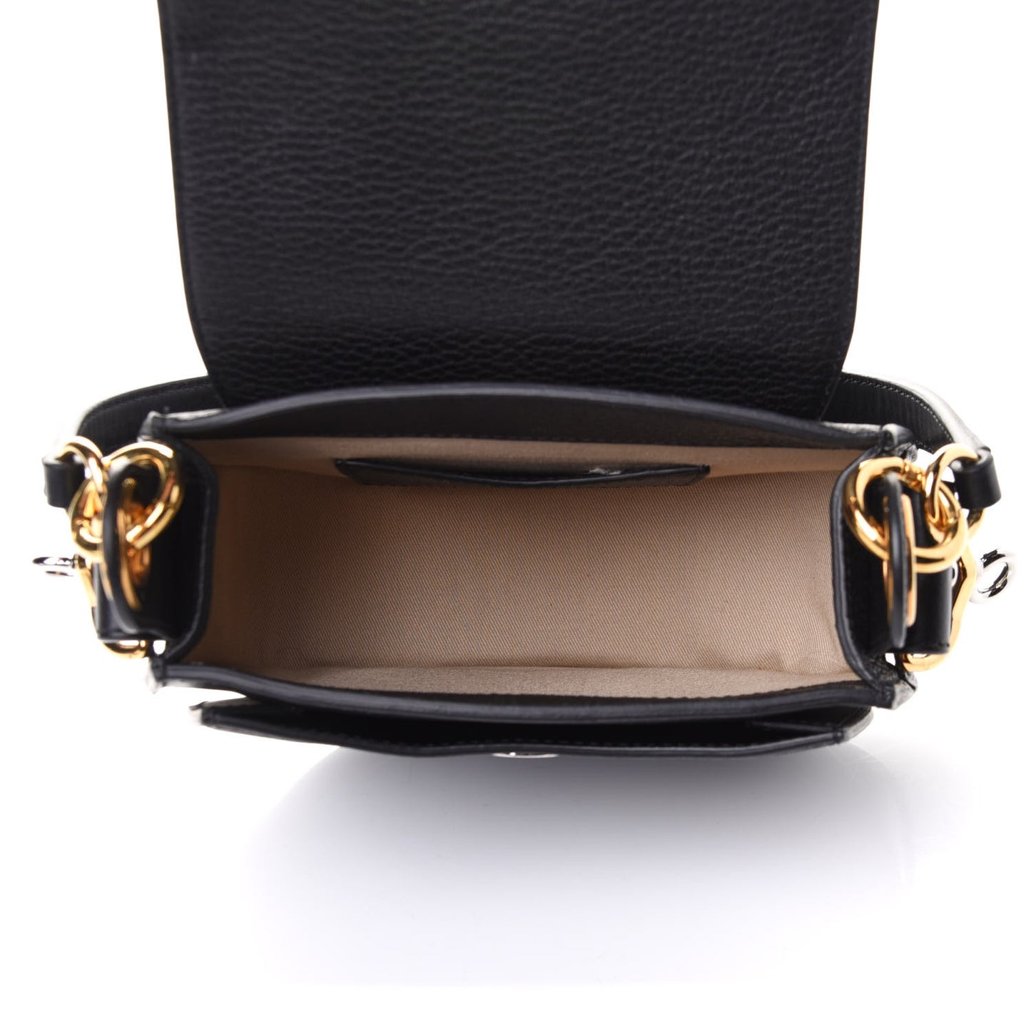 Grained Calfskin Small Tess Bag Black