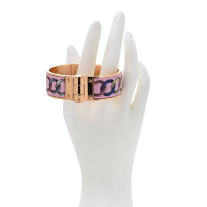 Hermes Enamel Printed Wide Les Chaines Hinged Bracelet L 2 of 6