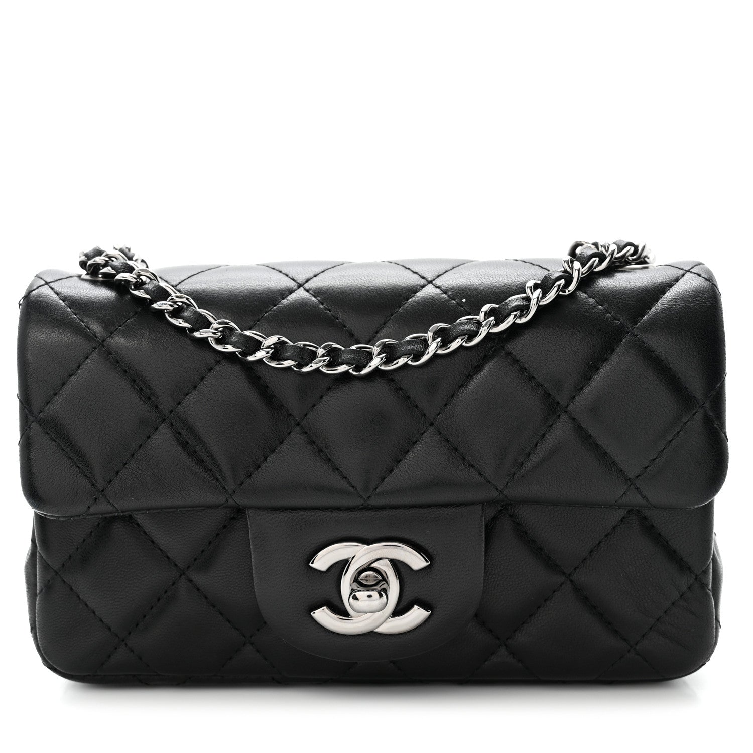 Chanel Lambskin Quilted Extra Mini Rectangular Flap Black 1 of 10