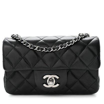 Chanel Lambskin Quilted Extra Mini Rectangular Flap Black 1 of 10