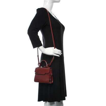 Delvaux Patent Calfskin Micro Tempete Satchel Red 2 of 8