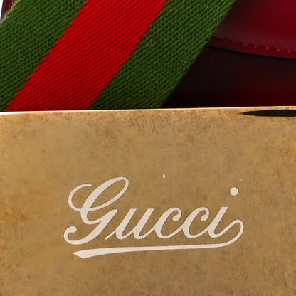 Gucci Boarded Dyana Lux Calfskin Web Small Bamboo 1947 Top Handle Bag Red 10 of 13