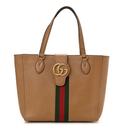 Gucci New Sakai Calfskin Lux Web Small Dahlia Tote Quartz Beige 1 of 10