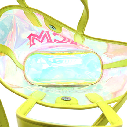 MCM Iridescent PVC Shopper Tote Neon Hologram 6 of 14