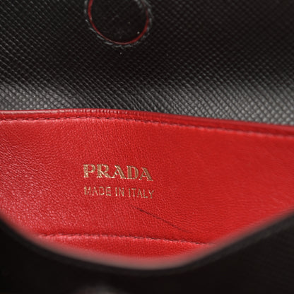 Prada Saffiano Cuir Small Double Bag Black Fuoco 7 of 16