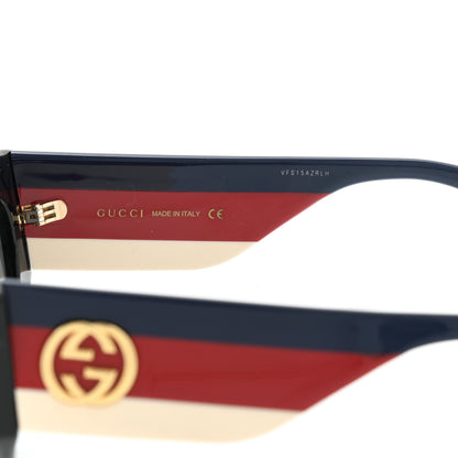Gucci Acetate Oversized Rectangle Frame Web Sunglasses GG 0275/S Black 6 of 7
