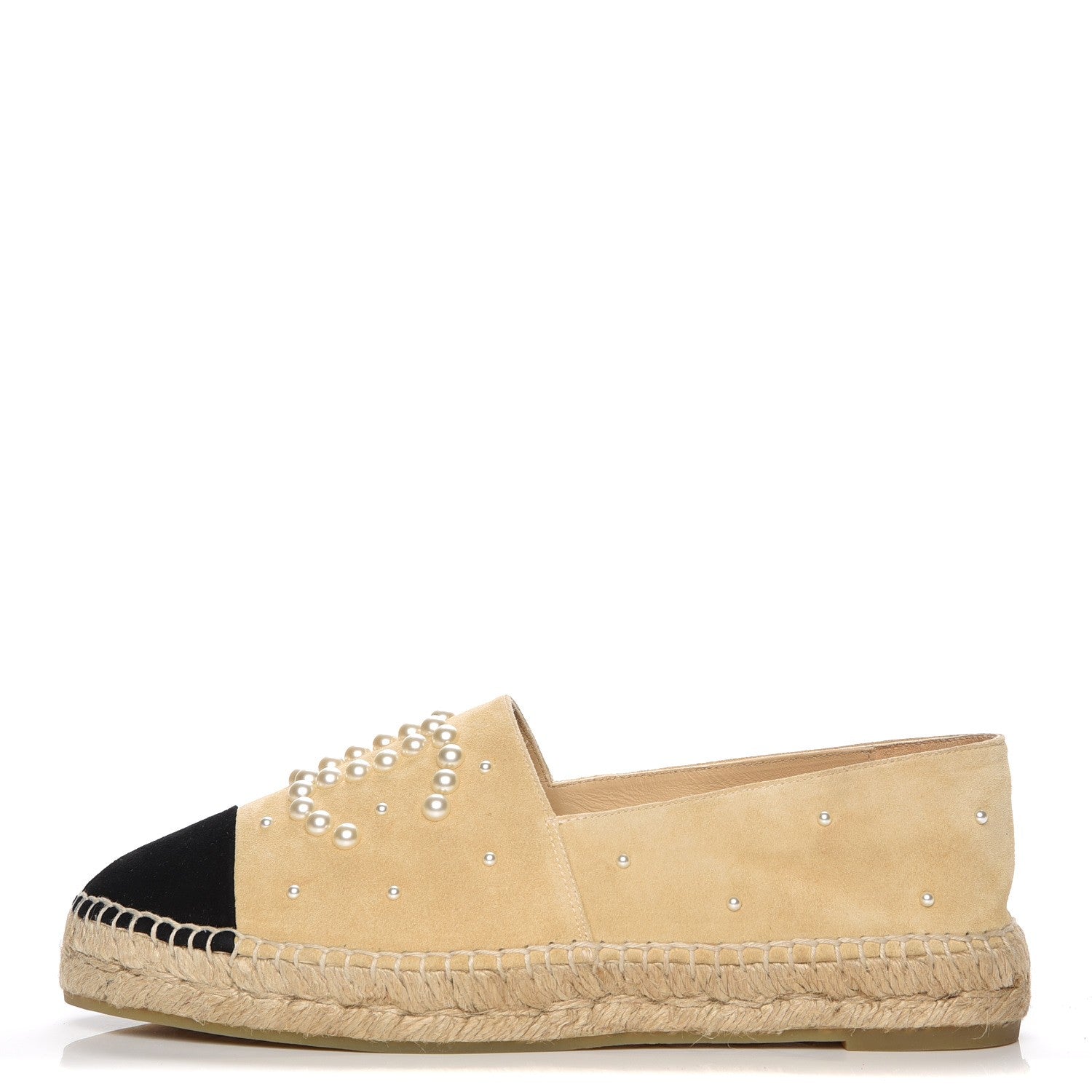 Chanel Suede Pearl CC Espadrilles 39 Beige 1 of 10