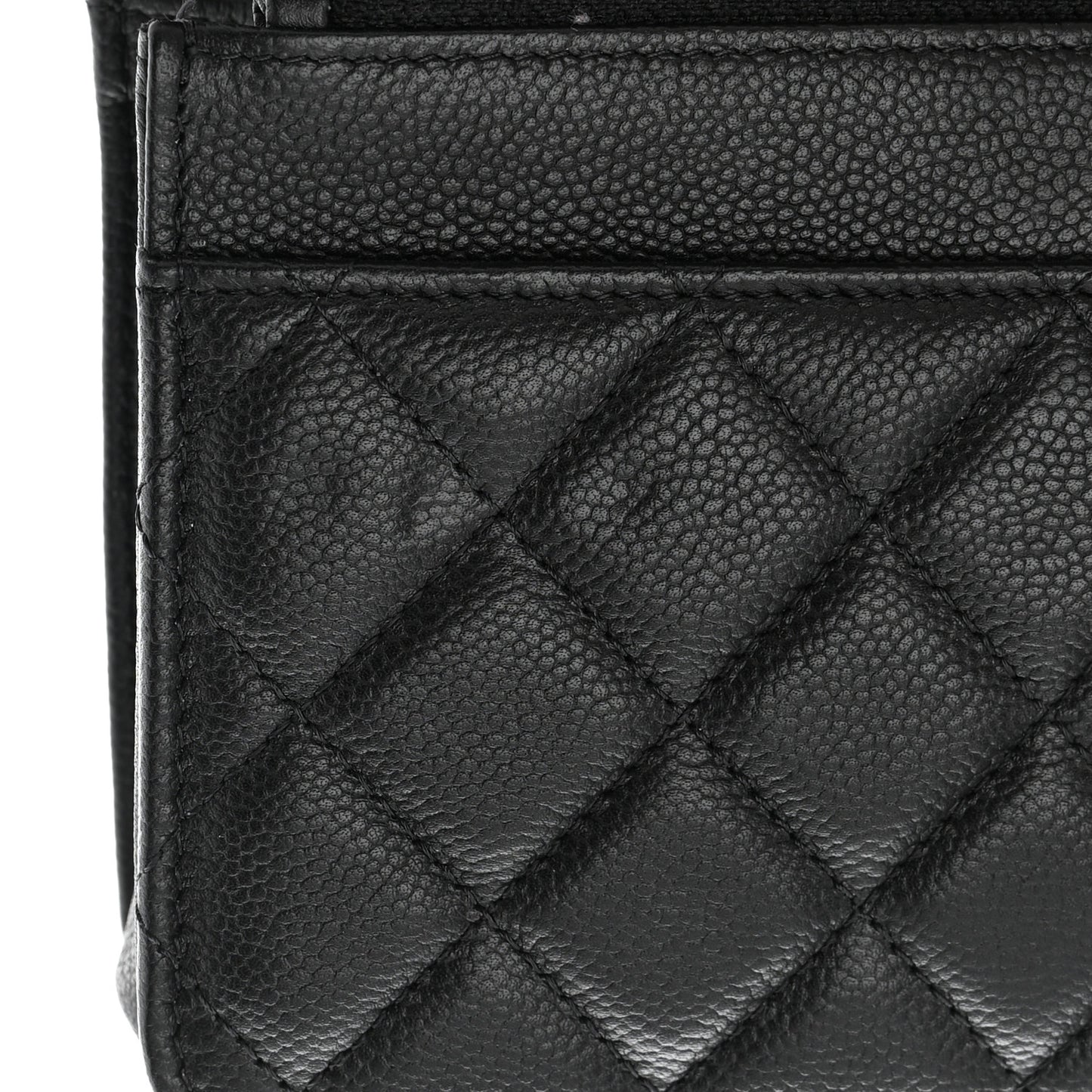 Caviar Quilted Tiny CC Wallet on Chain WOC Black